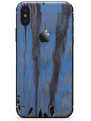 Abstract Wet Paint Dark Blues v3 - iPhone X Skin-Kit