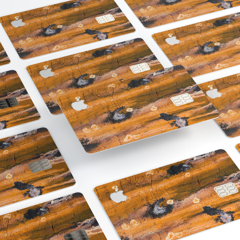 Abstract Wet Paint Dark Gold - Premium Protective Decal Skin-Kit for the Apple Credit Card