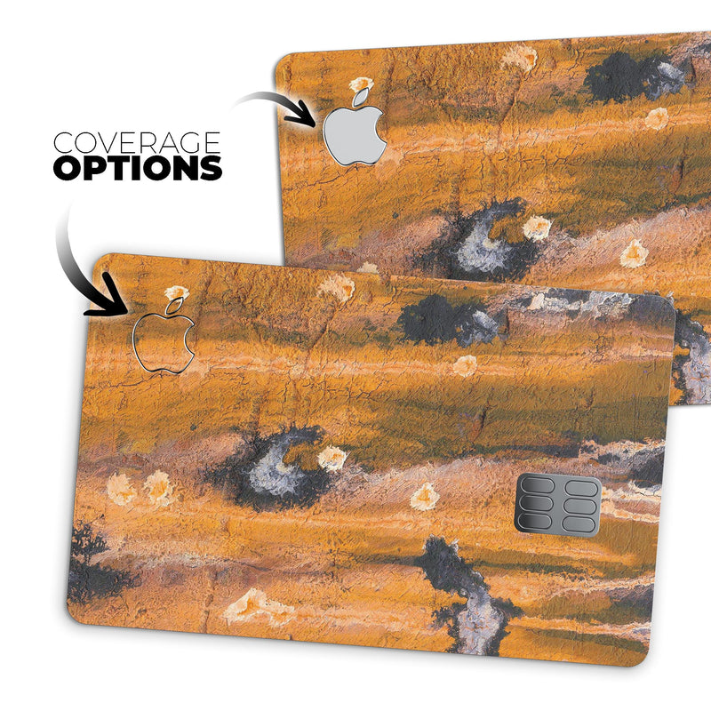 Abstract Wet Paint Dark Gold - Premium Protective Decal Skin-Kit for the Apple Credit Card