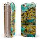 Abstract Wet Paint Gold iPhone 6/6s or 6/6s Plus 2-Piece Hybrid INK-Fuzed Case