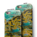 Abstract Wet Paint Gold iPhone 6/6s or 6/6s Plus 2-Piece Hybrid INK-Fuzed Case