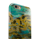 Abstract Wet Paint Gold iPhone 6/6s or 6/6s Plus 2-Piece Hybrid INK-Fuzed Case