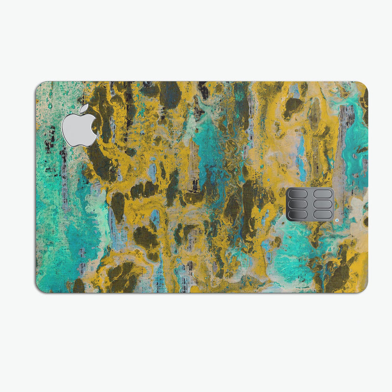 Abstract Wet Paint Gold - Premium Protective Decal Skin-Kit for the Apple Credit Card