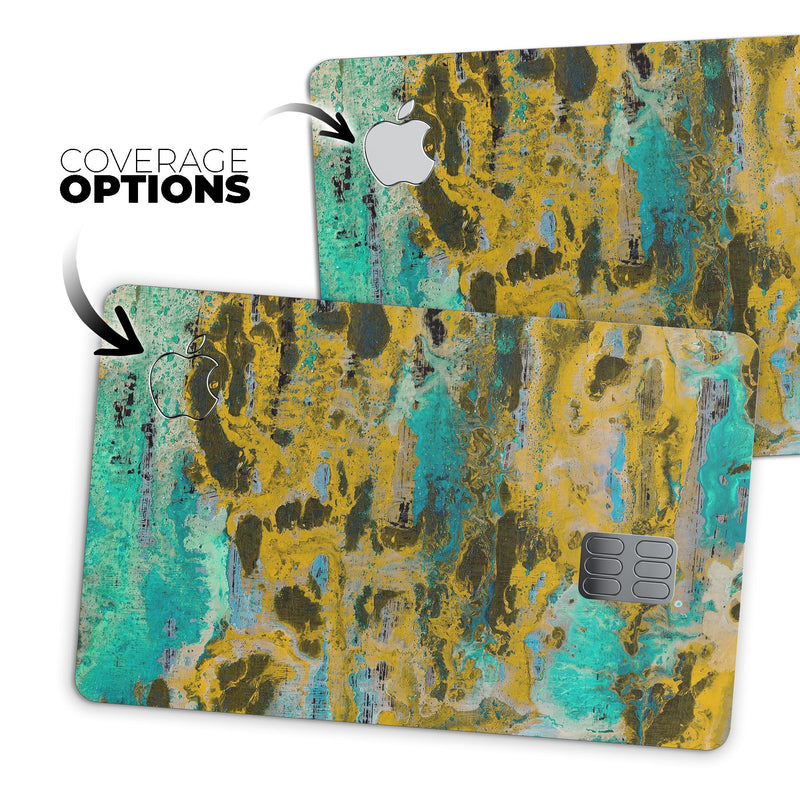 Abstract Wet Paint Gold - Premium Protective Decal Skin-Kit for the Apple Credit Card