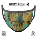 Abstract Wet Paint Gold - Made in USA Mouth Cover Unisex Anti-Dust Cotton Blend Reusable & Washable Face Mask with Adjustable Sizing for Adult or Child