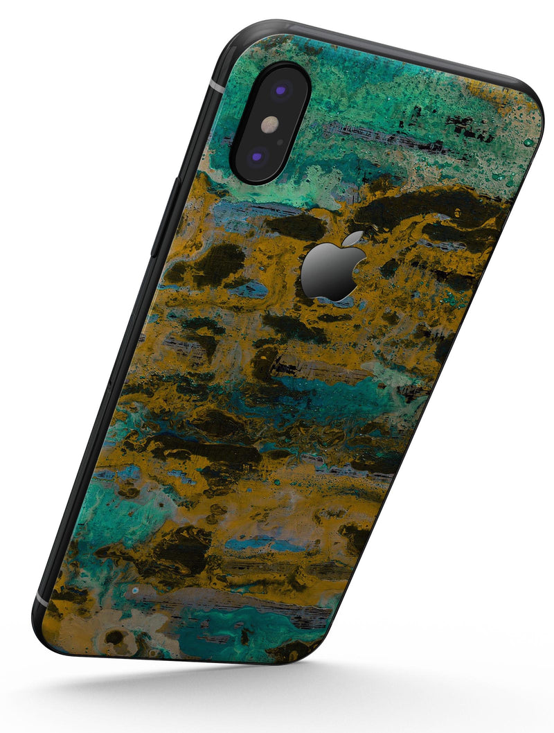 Abstract Wet Paint Gold - iPhone X Skin-Kit