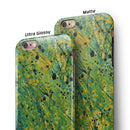 Abstract Wet Paint Green Lines iPhone 6/6s or 6/6s Plus 2-Piece Hybrid INK-Fuzed Case