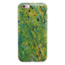 Abstract Wet Paint Green Lines iPhone 6/6s or 6/6s Plus 2-Piece Hybrid INK-Fuzed Case