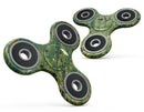 Abstract Wet Paint Green Lines Full-Body Fidget Spinner Skin-Kit