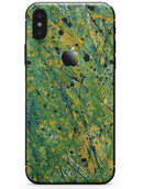 Abstract Wet Paint Green Lines - iPhone X Skin-Kit