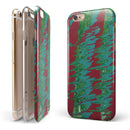 Abstract Wet Paint Mint Green to Red iPhone 6/6s or 6/6s Plus 2-Piece Hybrid INK-Fuzed Case