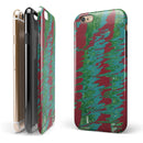 Abstract Wet Paint Mint Green to Red iPhone 6/6s or 6/6s Plus 2-Piece Hybrid INK-Fuzed Case