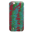 Abstract Wet Paint Mint Green to Red iPhone 6/6s or 6/6s Plus 2-Piece Hybrid INK-Fuzed Case