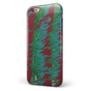 Abstract Wet Paint Mint Green to Red iPhone 6/6s or 6/6s Plus 2-Piece Hybrid INK-Fuzed Case