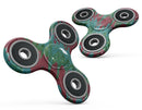 Abstract Wet Paint Mint Green to Red Full-Body Fidget Spinner Skin-Kit