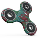 Abstract Wet Paint Mint Green to Red Full-Body Fidget Spinner Skin-Kit