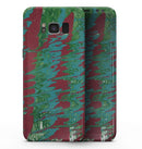 Abstract Wet Paint Mint Green to Red - Samsung Galaxy S8 Full-Body Skin Kit