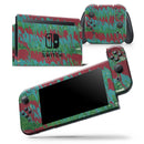 Abstract Wet Paint Mint Green to Red - Vinyl Skin Wrap for Nintendo Switch 2, OLED, Lite, Pro Controller, Wii & Classic Handhelds