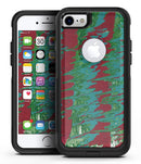 Abstract Wet Paint Mint Green to Red - iPhone 7 or 7 Plus Commuter Case Skin Kit