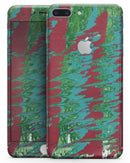 Abstract Wet Paint Mint Green to Red - Skin-kit for the iPhone 8 or 8 Plus