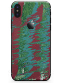 Abstract Wet Paint Mint Green to Red - iPhone X Skin-Kit