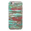 Abstract Wet Paint Mint Rustic iPhone 6/6s or 6/6s Plus 2-Piece Hybrid INK-Fuzed Case