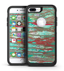 Abstract Wet Paint Mint Rustic - iPhone 7 or 7 Plus Commuter Case Skin Kit
