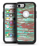 Abstract Wet Paint Mint Rustic - iPhone 7 or 7 Plus Commuter Case Skin Kit