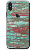 Abstract Wet Paint Mint Rustic - iPhone X Skin-Kit