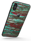 Abstract Wet Paint Mint Rustic - iPhone X Skin-Kit