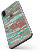 Abstract Wet Paint Mint Rustic - iPhone X Skin-Kit