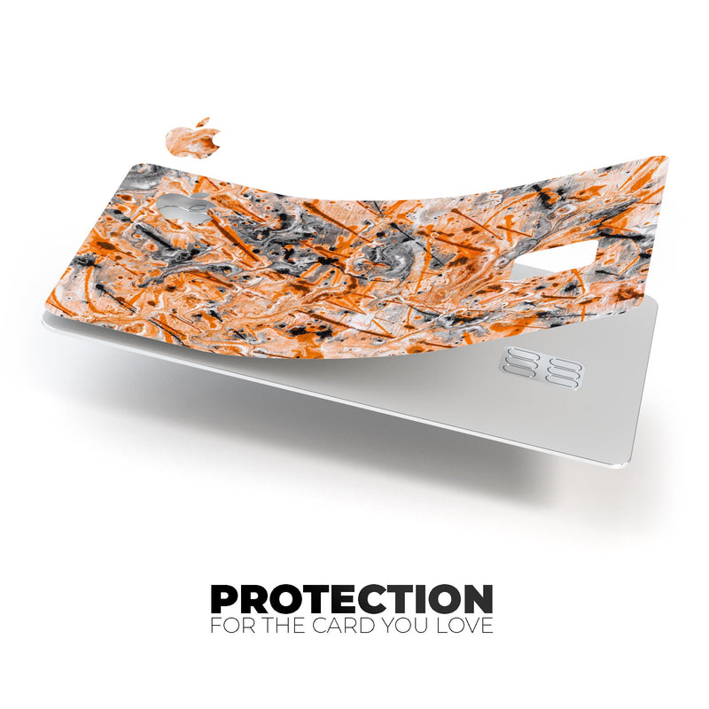 Abstract Wet Paint Orange - Premium Protective Decal Skin-Kit for the Apple Credit Card