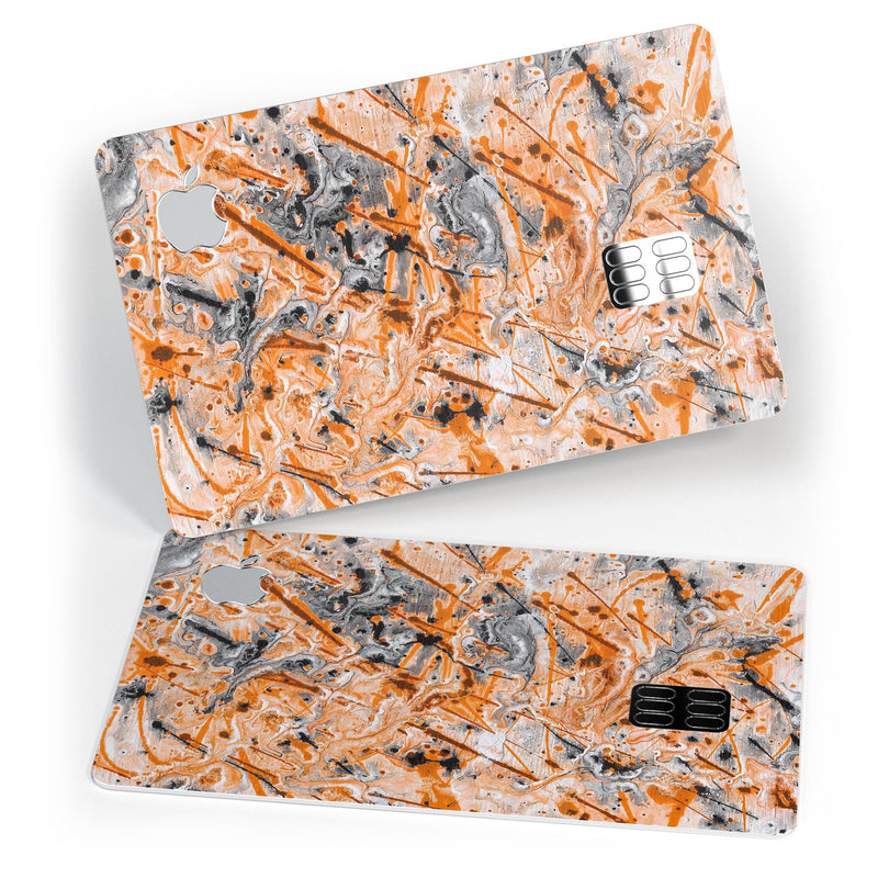 Abstract Wet Paint Orange - Premium Protective Decal Skin-Kit for the Apple Credit Card