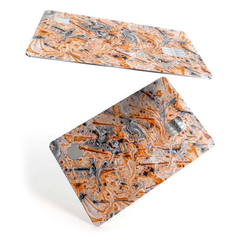 Abstract Wet Paint Orange - Premium Protective Decal Skin-Kit for the Apple Credit Card