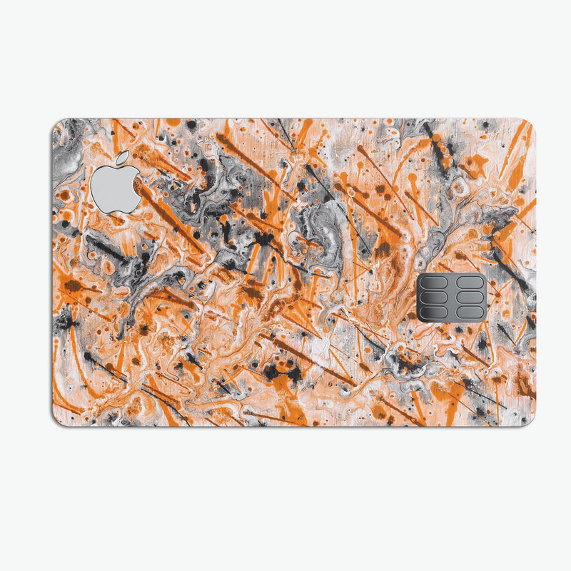 Abstract Wet Paint Orange - Premium Protective Decal Skin-Kit for the Apple Credit Card
