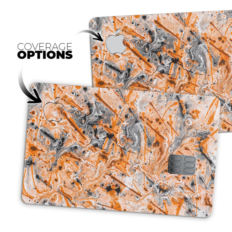 Abstract Wet Paint Orange - Premium Protective Decal Skin-Kit for the Apple Credit Card