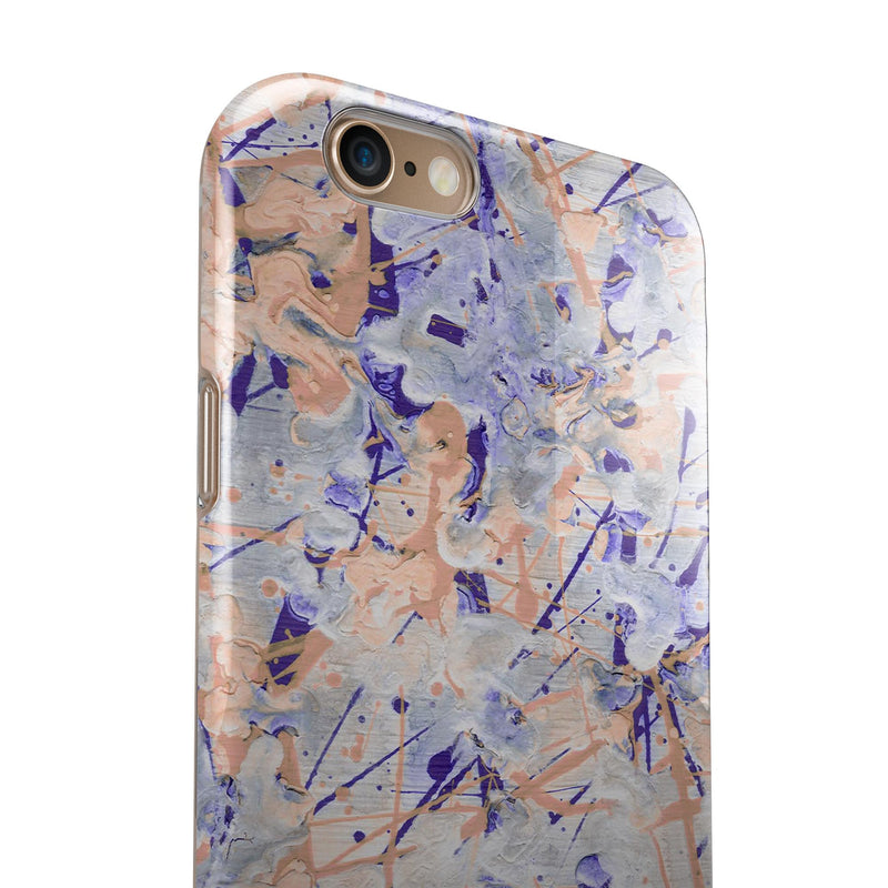 Abstract Wet Paint Pale iPhone 6/6s or 6/6s Plus 2-Piece Hybrid INK-Fuzed Case