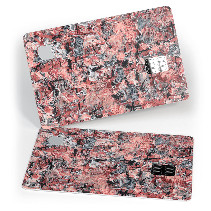 Abstract Wet Paint Pale Pink - Premium Protective Decal Skin-Kit for the Apple Credit Card