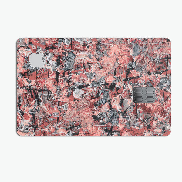 Abstract Wet Paint Pale Pink - Premium Protective Decal Skin-Kit for the Apple Credit Card