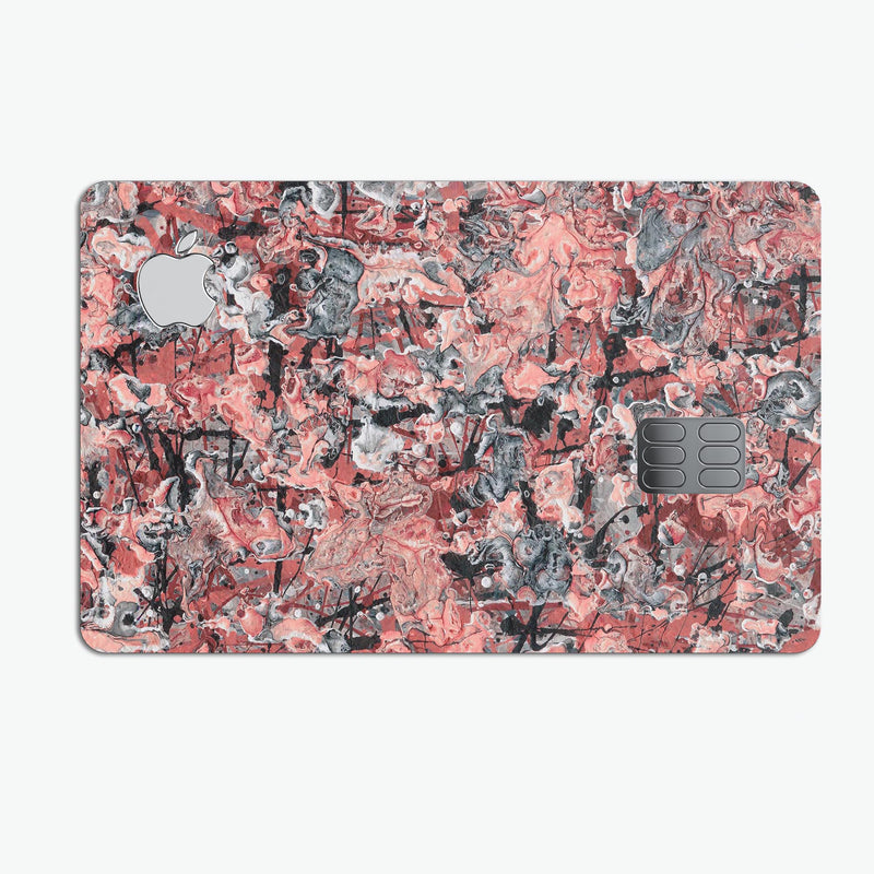 Abstract Wet Paint Pale Pink - Premium Protective Decal Skin-Kit for the Apple Credit Card