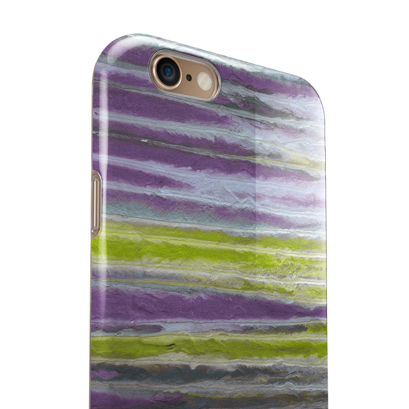 Abstract Wet Paint Purple Sag iPhone 6/6s or 6/6s Plus 2-Piece Hybrid INK-Fuzed Case