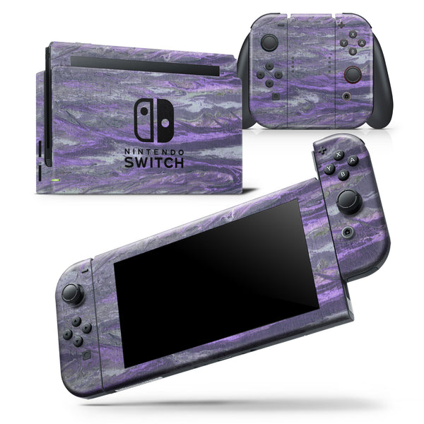 Abstract Wet Paint Purple v3 - Skin Wrap Decal for Nintendo Switch Lite Console & Dock - 3DS XL - 2DS - Pro - DSi - Wii - Joy-Con Gaming Controller