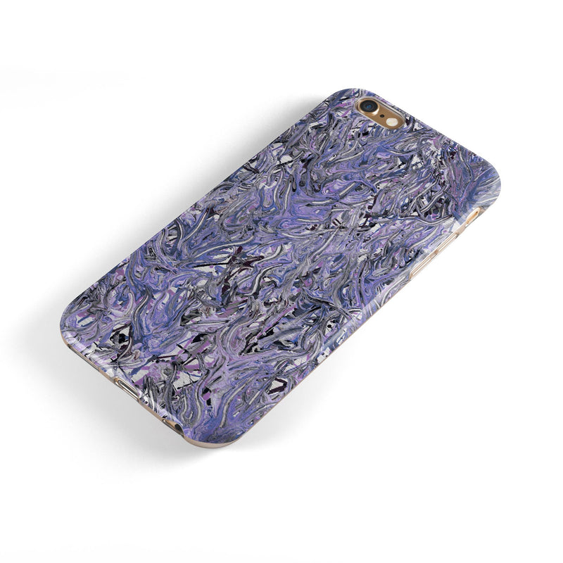 Abstract Wet Paint Purples v3 iPhone 6/6s or 6/6s Plus 2-Piece Hybrid INK-Fuzed Case
