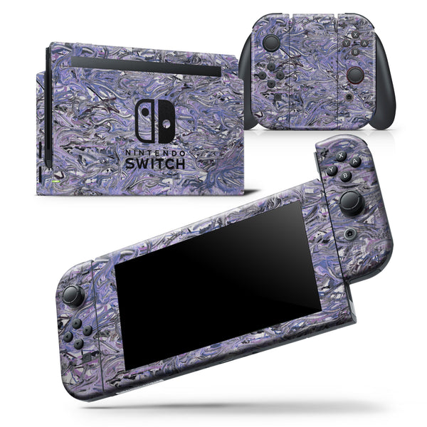 Abstract Wet Paint Purples v3 - Skin Wrap Decal for Nintendo Switch Lite Console & Dock - 3DS XL - 2DS - Pro - DSi - Wii - Joy-Con Gaming Controller