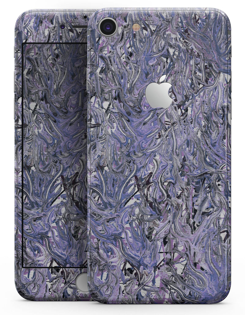 Abstract Wet Paint Purples v3 - Skin-kit for the iPhone 8 or 8 Plus