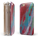 Abstract Wet Paint Red and Blue iPhone 6/6s or 6/6s Plus 2-Piece Hybrid INK-Fuzed Case