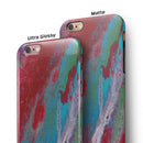 Abstract Wet Paint Red and Blue iPhone 6/6s or 6/6s Plus 2-Piece Hybrid INK-Fuzed Case