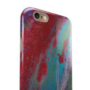 Abstract Wet Paint Red and Blue iPhone 6/6s or 6/6s Plus 2-Piece Hybrid INK-Fuzed Case