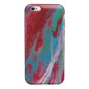 Abstract Wet Paint Red and Blue iPhone 6/6s or 6/6s Plus 2-Piece Hybrid INK-Fuzed Case