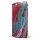 Abstract Wet Paint Red and Blue iPhone 6/6s or 6/6s Plus 2-Piece Hybrid INK-Fuzed Case